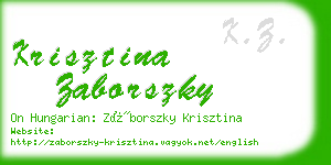 krisztina zaborszky business card